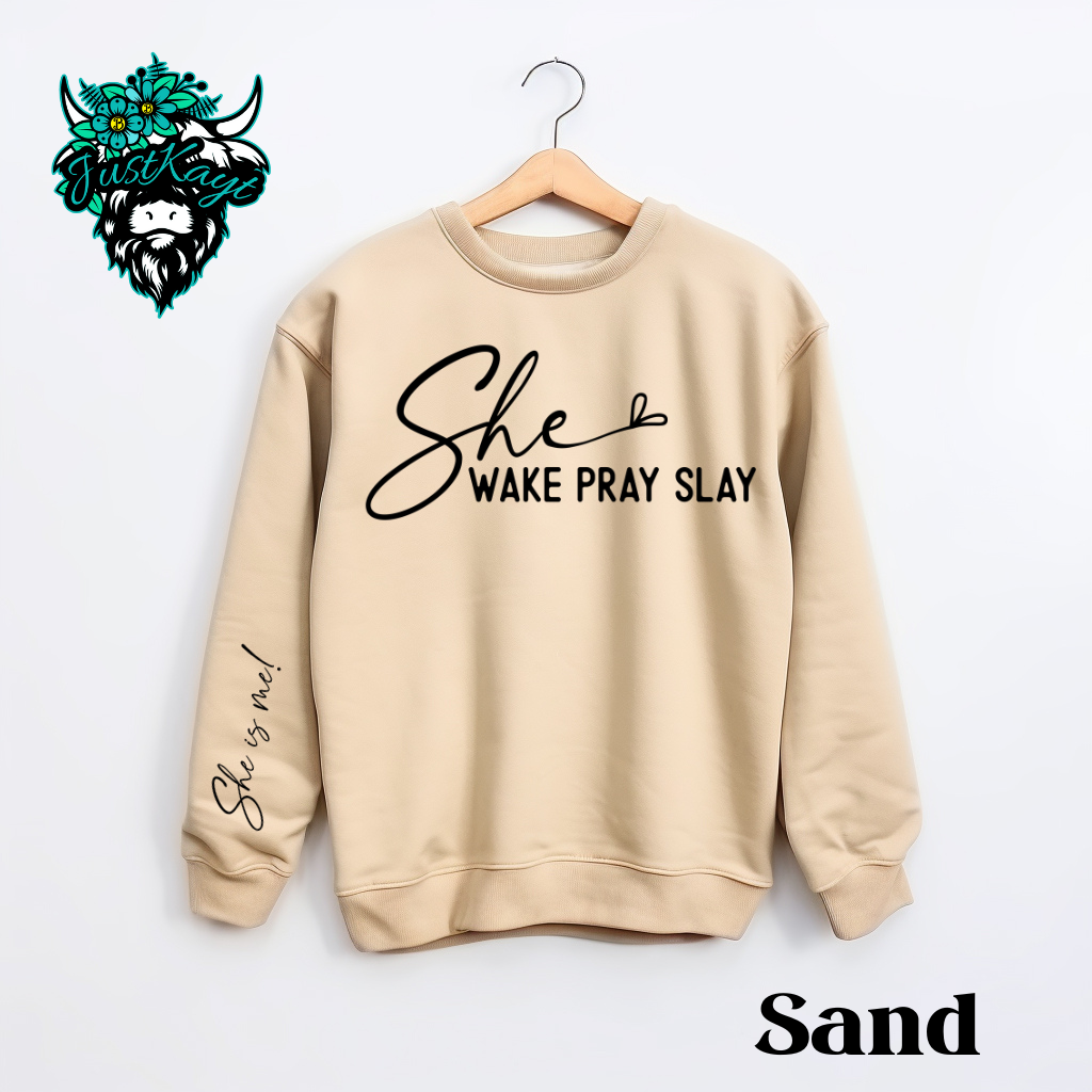 Wake Pray Slay Crewneck Sweatshirt