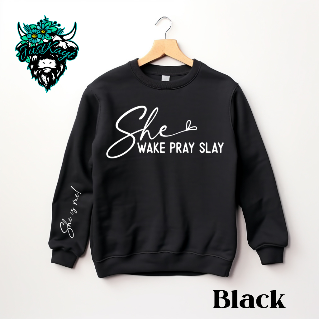 Wake Pray Slay Crewneck Sweatshirt