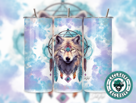 Wolf Dreamcatcher Tumbler. JustKayt.com Exclusive!